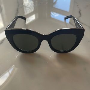 Le Specs Air Heart Sunglasses in Black and Gold